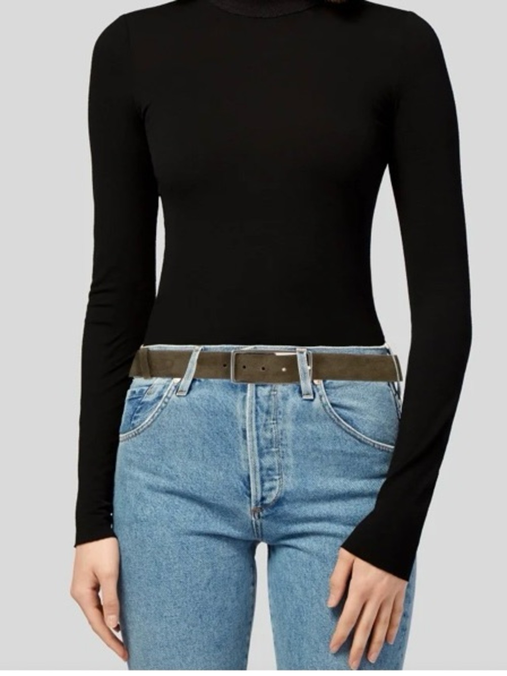 NWT Rag and Bone olive night suede rebound belt